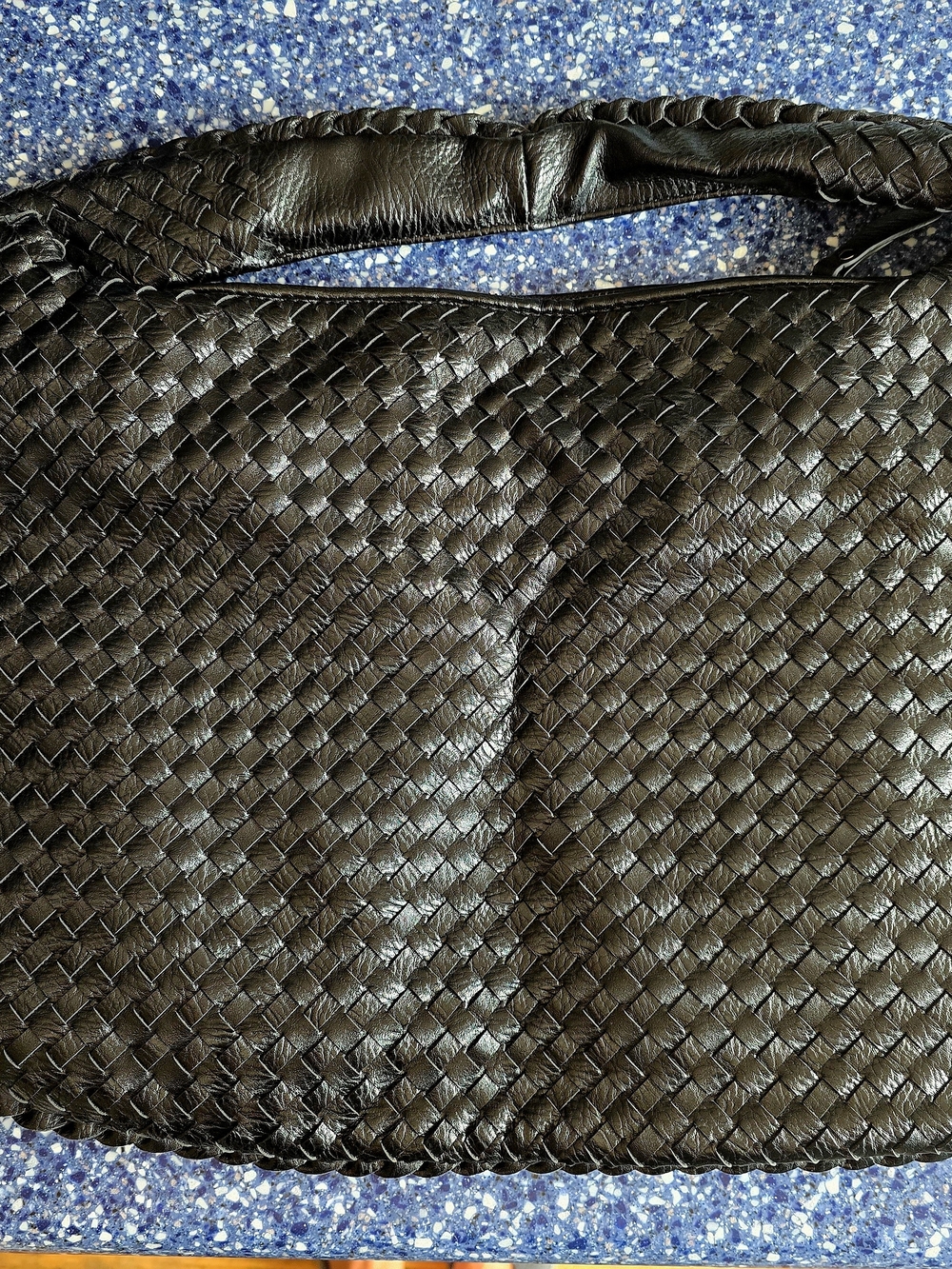 Woven Shoulder Bag in Black